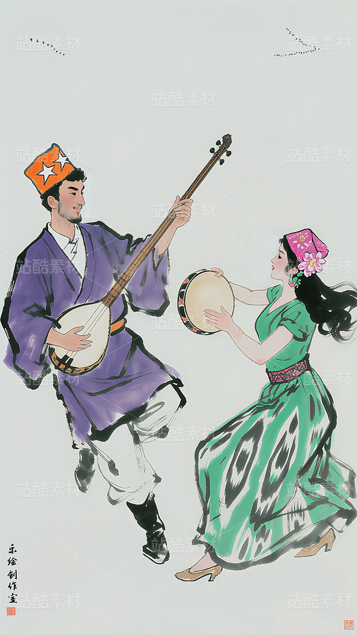 民族服裝 民族舞蹈裝飾畫民族舞蹈水墨畫少數(shù)民族服飾（主預(yù)覽-11832684） - 未分類 - 站酷設(shè)計(jì)師獨(dú)創(chuàng)繪畫工作室原創(chuàng)素材 - 站酷ZCOOL