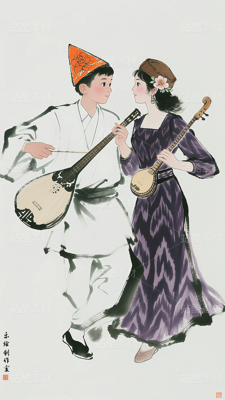 民族舞蹈装饰画民族舞蹈水墨画水墨人物装饰画少数民族