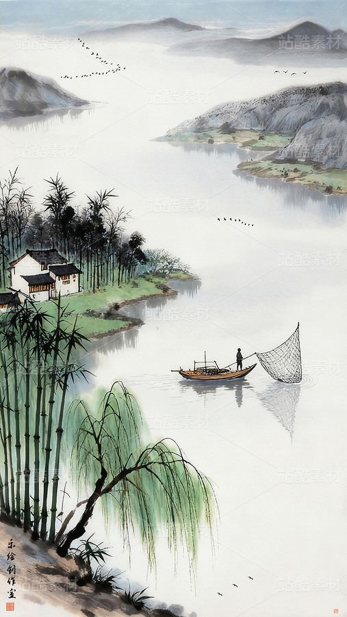 禅意山水画 意境山水 水墨装饰画 新中式水墨山水（主预览-11850312） - 未分类 - 站酷设计师独创绘画工作室原创素材 - 站酷ZCOOL