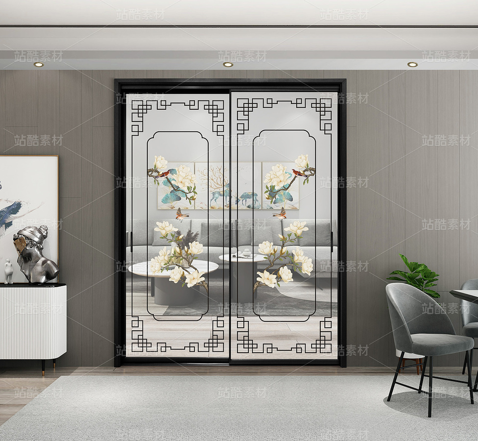 玉兰花鸟移门背景（主预览-11978527） - 未分类 - 站酷设计师JpUTfAYxcN原创素材 - 站酷ZCOOL