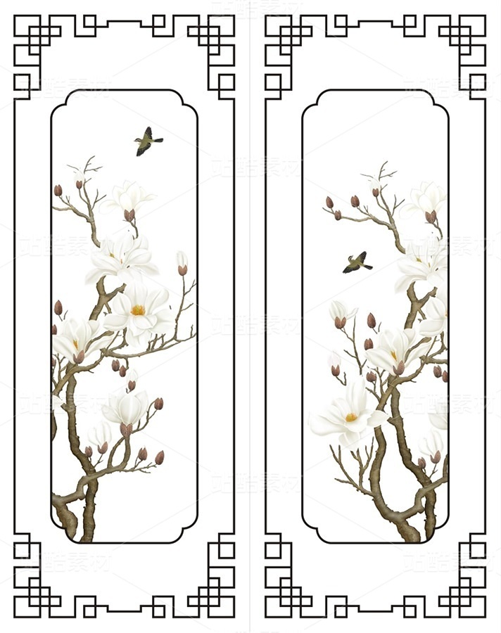 玉蘭花鳥移門背景（主預(yù)覽-11979382） - 未分類 - 站酷設(shè)計(jì)師JpUTfAYxcN原創(chuàng)素材 - 站酷ZCOOL