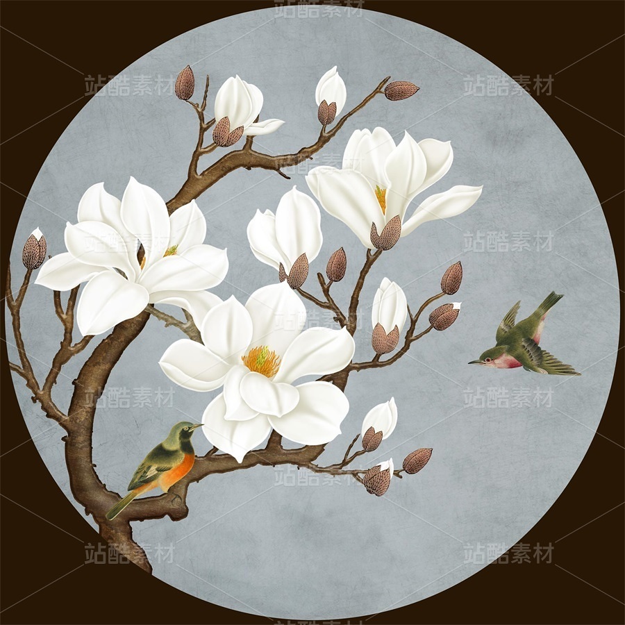 玉蘭花開移門背景（主預(yù)覽-11999347） - 未分類 - 站酷設(shè)計(jì)師JpUTfAYxcN原創(chuàng)素材 - 站酷ZCOOL