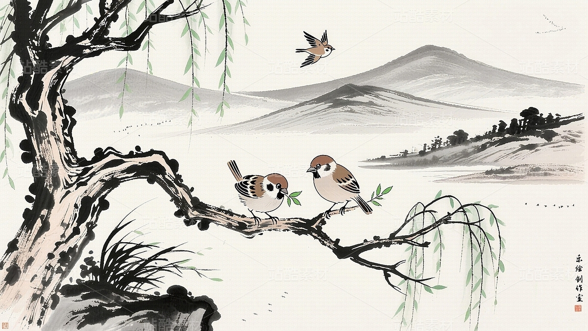 工笔花鸟画 工笔花鸟图 水墨花鸟画 新中式装饰画（主预览-12022022） - 未分类 - 站酷设计师独创绘画工作室原创素材 - 站酷ZCOOL