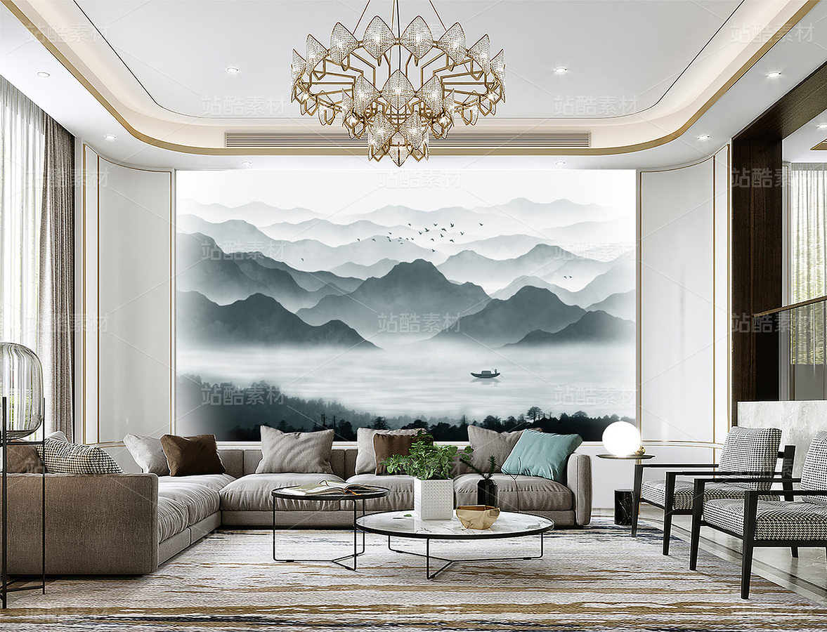 湖光景秀山水装饰画（主预览-12118695） - 未分类 - 站酷设计师JpUTfAYxcN原创素材 - 站酷ZCOOL