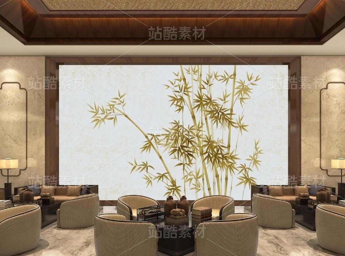 抽象新中式竹子裝飾畫（主預覽-12126495） - 未分類 - 站酷設計師JpUTfAYxcN原創(chuàng)素材 - 站酷ZCOOL