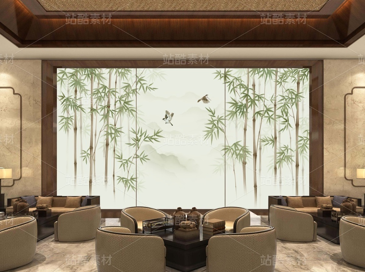 新中式竹鸟装饰画（主预览-12148866） - 未分类 - 站酷设计师JpUTfAYxcN原创素材 - 站酷ZCOOL