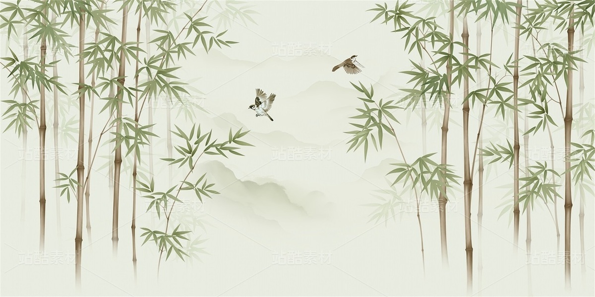 新中式竹鸟装饰画（主预览-12148867） - 未分类 - 站酷设计师JpUTfAYxcN原创素材 - 站酷ZCOOL