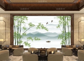 新中式山水竹鸟装饰画（导航-12168162） - 未分类 - 站酷设计师JpUTfAYxcN原创素材 - 站酷ZCOOL