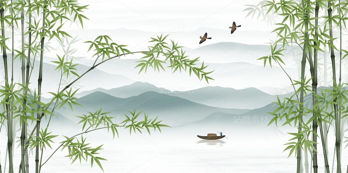 新中式山水竹鸟装饰画（主预览-12168163） - 未分类 - 站酷设计师JpUTfAYxcN原创素材 - 站酷ZCOOL