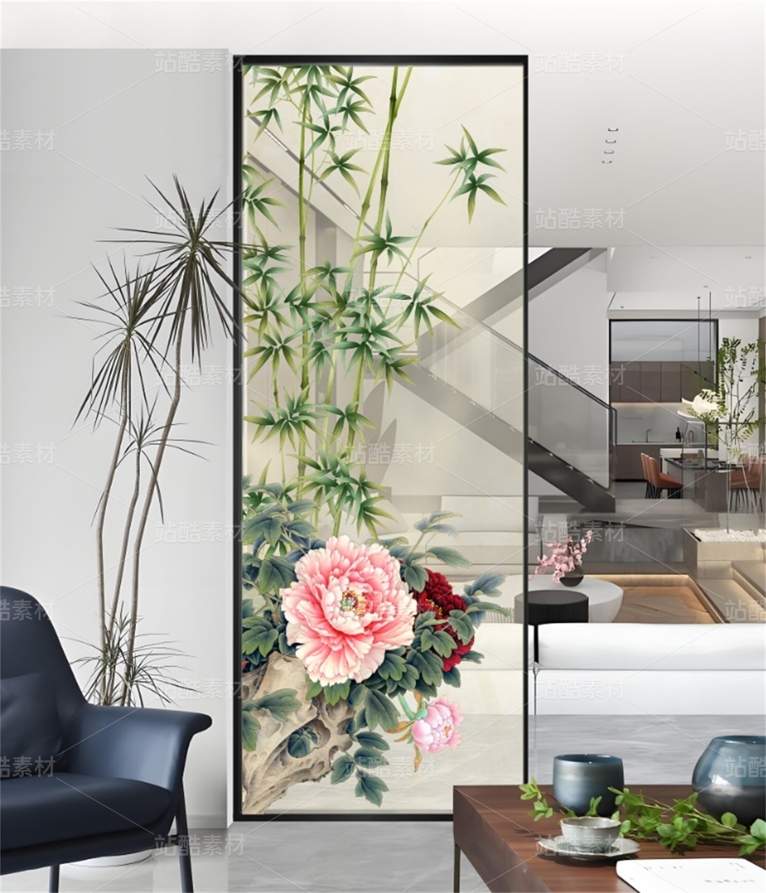 植物花鸟竹子装饰画