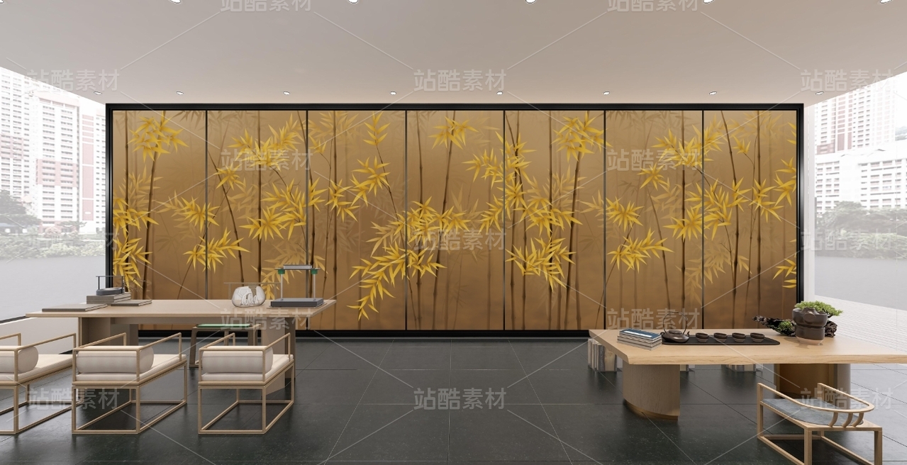 朦胧意境竹子装饰画