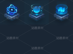 科技蓝质感2.5D图标（导航-12306102） - 未分类 - 站酷设计师ZUOREN原创素材 - 站酷ZCOOL