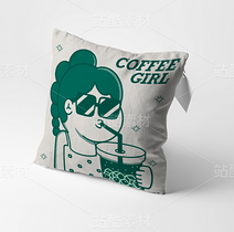 平面插画设计女孩喝咖啡（导航-12329146） - 未分类 - 站酷设计师MiaDeng原创素材 - 站酷ZCOOL