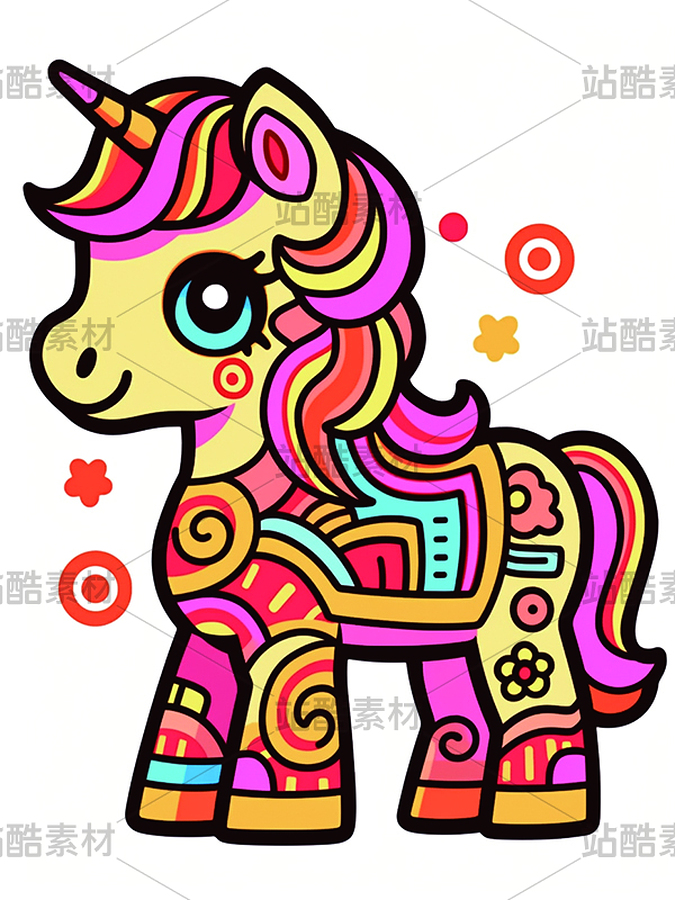 马年春节新年-小马IP-卡通马插画矢量图（主预览-12384704） - 未分类 - 站酷设计师体验玩家QI原创素材 - 站酷ZCOOL