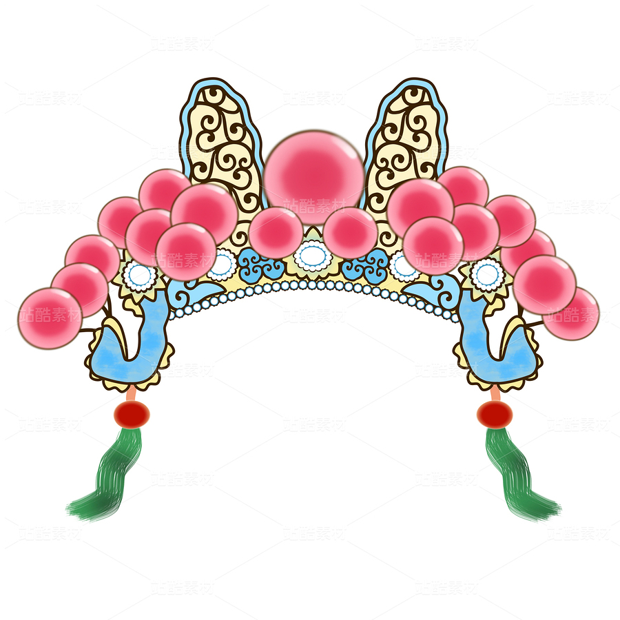 戲曲頭飾粉色（主預(yù)覽-12481843） - 未分類 - 站酷設(shè)計(jì)師貝貝的天空原創(chuàng)素材 - 站酷ZCOOL