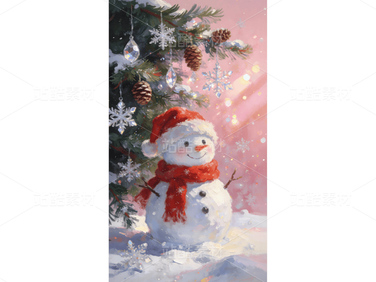 4K高清 圣誕夜雪人 豎版插畫(huà)壁紙 電商海報(bào)數(shù)字油畫(huà)（主預(yù)覽-12552327） - 未分類 - 站酷設(shè)計(jì)師ZITING2025原創(chuàng)素材 - 站酷ZCOOL