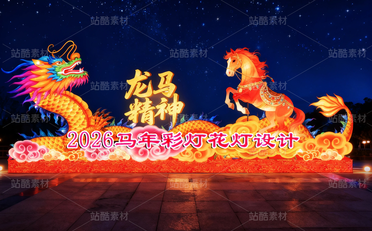 彩灯_花灯_春节彩灯_春节花灯_马年彩灯_马年花灯