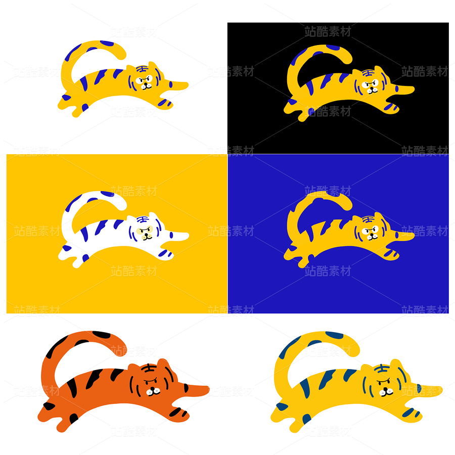 潮牌虎元素创意图标（主预览-12764425） - 未分类 - 站酷设计师白驹shine原创素材 - 站酷ZCOOL