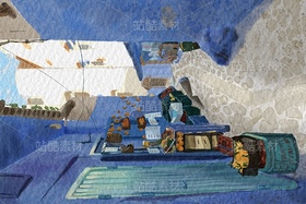 蓝色摩洛哥-旅游插画（导航-12886623） - 未分类 - 站酷设计师lcnoworking原创素材 - 站酷ZCOOL