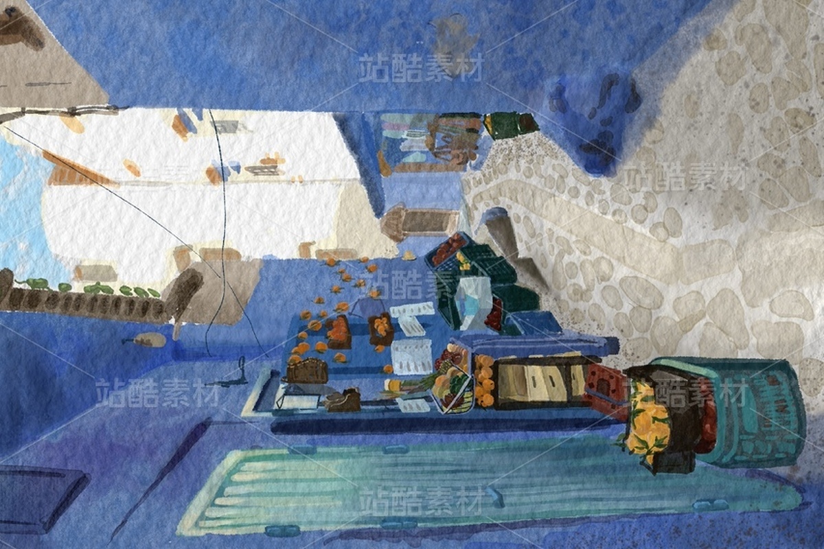 蓝色摩洛哥-旅游插画（主预览-12886623） - 未分类 - 站酷设计师lcnoworking原创素材 - 站酷ZCOOL