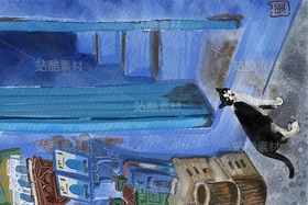 蓝色摩洛哥-旅游插画（导航-12886624） - 未分类 - 站酷设计师lcnoworking原创素材 - 站酷ZCOOL