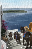 圣托里尼旅游插画（导航-12886634） - 未分类 - 站酷设计师lcnoworking原创素材 - 站酷ZCOOL