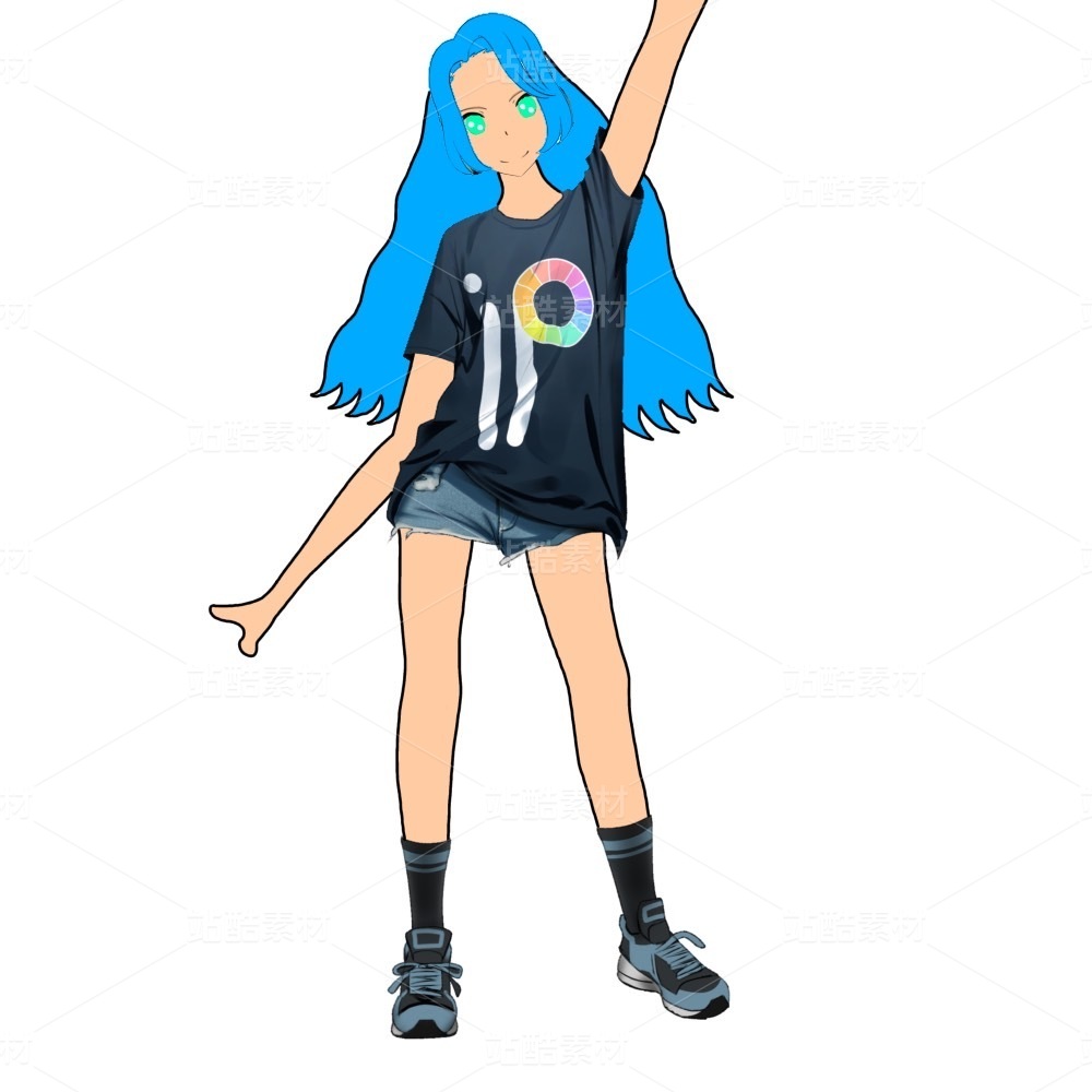【矢量/PSD】二次元少女角色立绘