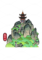 山上凉亭插画（导航-13041732） - 未分类 - 站酷设计师GUOJING12138原创素材 - 站酷ZCOOL