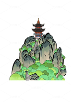 山上凉亭插画（导航-13041733） - 未分类 - 站酷设计师GUOJING12138原创素材 - 站酷ZCOOL
