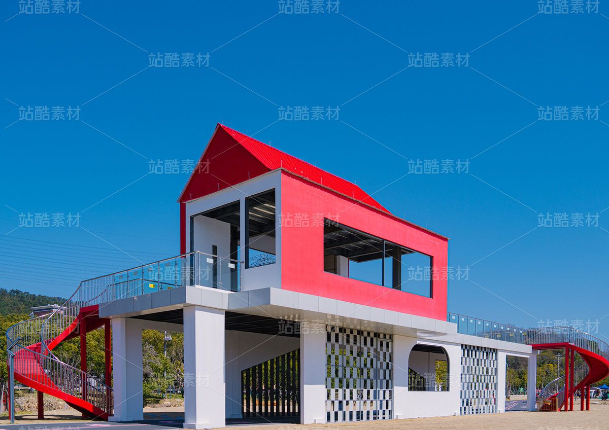 红白配色现代建筑,几何格纹立面设计(主预览-13086007) - 未分类 - 站酷设计师乘隍原创素材 - 站酷ZCOOL