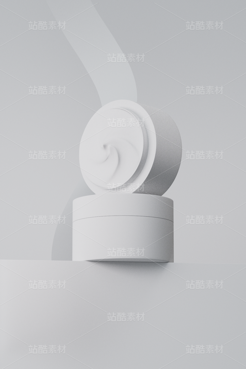 美妆 C4D 场景 | 护肤品面霜 橙系渐变质感渲染