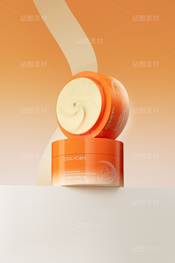 美妝 C4D 場景 | 護(hù)膚品面霜 橙系漸變質(zhì)感渲染（主預(yù)覽-13086718） - 未分類 - 站酷設(shè)計(jì)師WayneJAYZHU原創(chuàng)素材 - 站酷ZCOOL