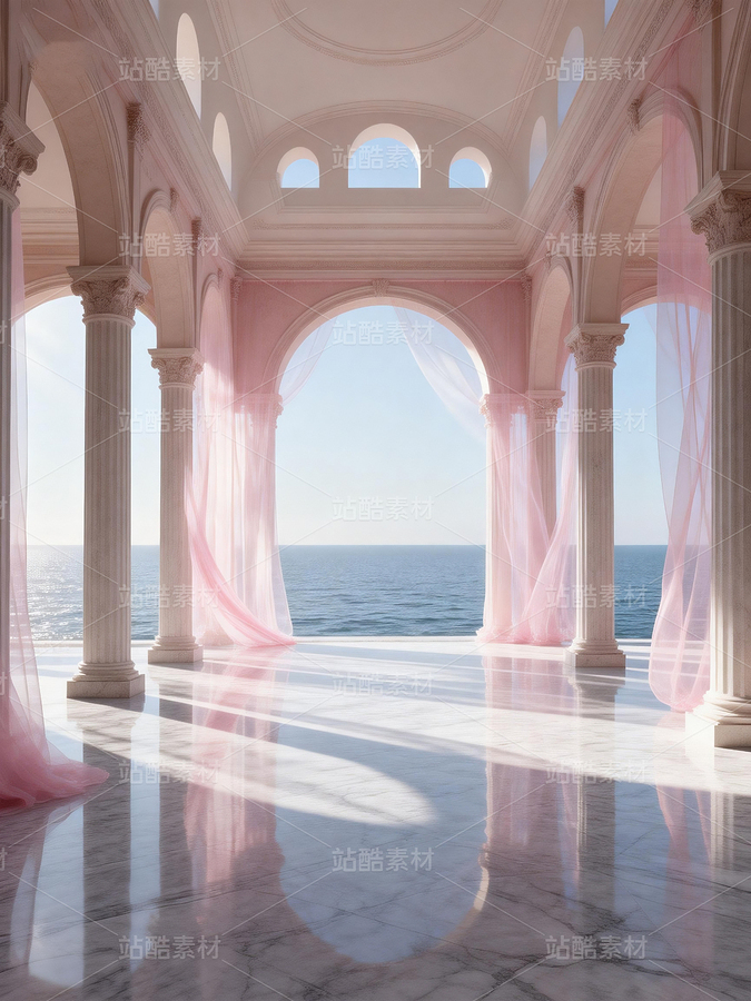 夢(mèng)想中的歐式輕奢海景宮殿走廊（主預(yù)覽-13087358） - 未分類 - 站酷設(shè)計(jì)師爆爆00原創(chuàng)素材 - 站酷ZCOOL
