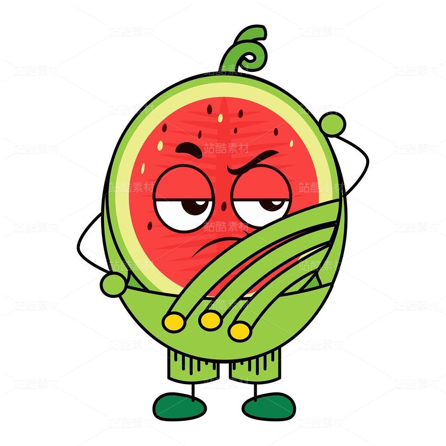 西瓜家族的百变穿搭：创意水果拟人插画（主预览-13088264） - 未分类 - 站酷设计师芥菜籽暖心原创素材 - 站酷ZCOOL