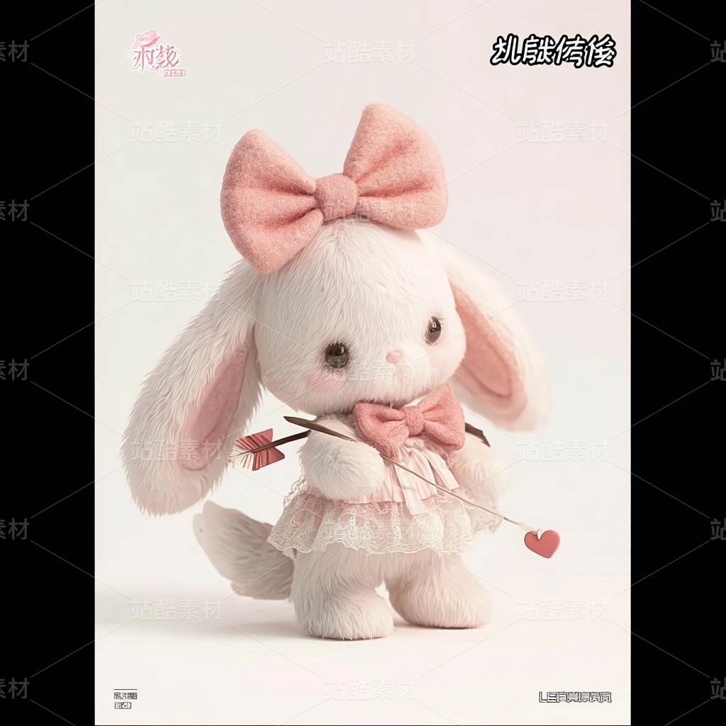 软萌兔子玩偶系列 粉嫩少女心卡通创意设计