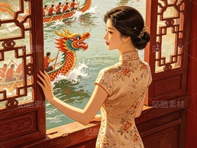 司芷钰·端午雅集 | 国风旗袍美人商业插画素材库(导航-13090438) - 未分类 - 站酷设计师司芷钰IP主理人原创素材 - 站酷ZCOOL