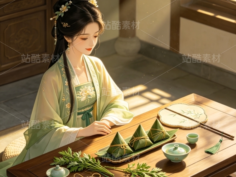 司芷钰·端午雅集 | 国风旗袍美人商业插画素材库