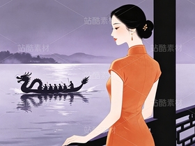 司芷钰·端午雅集 | 国风旗袍美人商业插画素材库(导航-13090449) - 未分类 - 站酷设计师司芷钰IP主理人原创素材 - 站酷ZCOOL