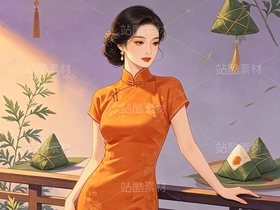 司芷钰·端午雅集 | 国风旗袍美人商业插画素材库（导航-13090457） - 未分类 - 站酷设计师司芷钰IP主理人原创素材 - 站酷ZCOOL
