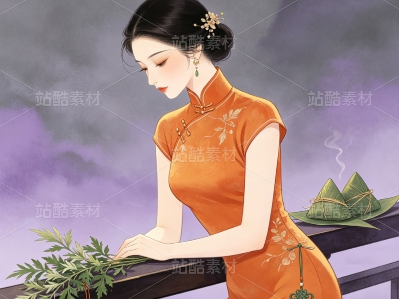 司芷钰·端午雅集 | 国风旗袍美人商业插画素材库