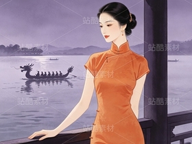 司芷钰·端午雅集 | 国风旗袍美人商业插画素材库（导航-13090455） - 未分类 - 站酷设计师司芷钰IP主理人原创素材 - 站酷ZCOOL