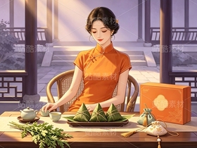司芷钰·端午雅集 | 国风旗袍美人商业插画素材库(导航-13090483) - 未分类 - 站酷设计师司芷钰IP主理人原创素材 - 站酷ZCOOL