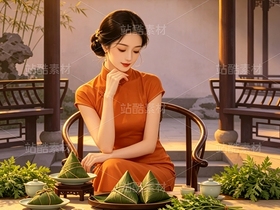 司芷钰·端午雅集 | 国风旗袍美人商业插画素材库(导航-13090486) - 未分类 - 站酷设计师司芷钰IP主理人原创素材 - 站酷ZCOOL