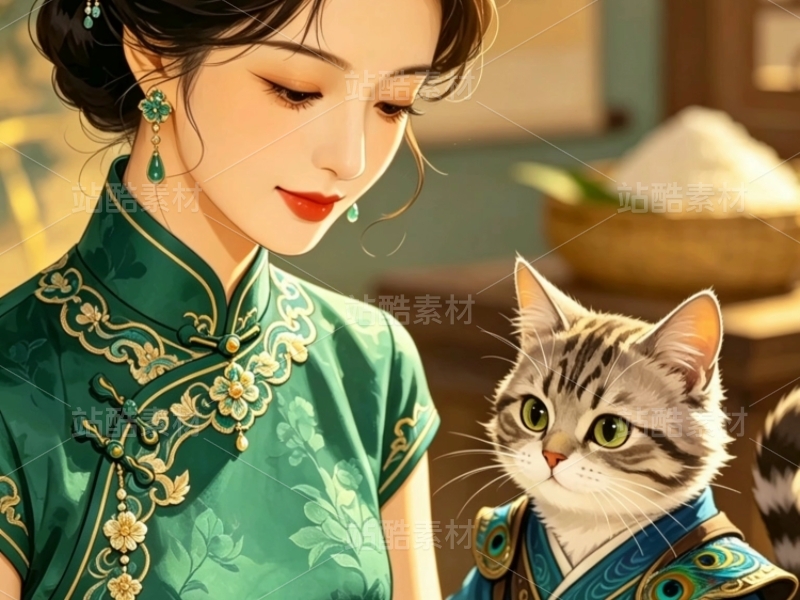 司芷钰·端午雅集 | 国风旗袍美人商业插画系列素材