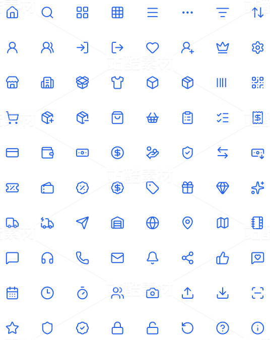 电商运营后台线性图标库