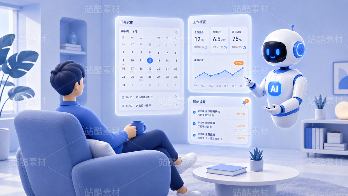 AI智能办公助手未来科技场景插画合集(主预览-13092794) - 未分类 - 站酷设计师TM视觉原创素材 - 站酷ZCOOL