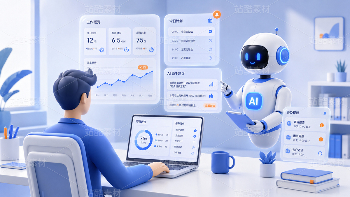 AI智能办公助手未来科技场景插画合集(主预览-13092798) - 未分类 - 站酷设计师TM视觉原创素材 - 站酷ZCOOL