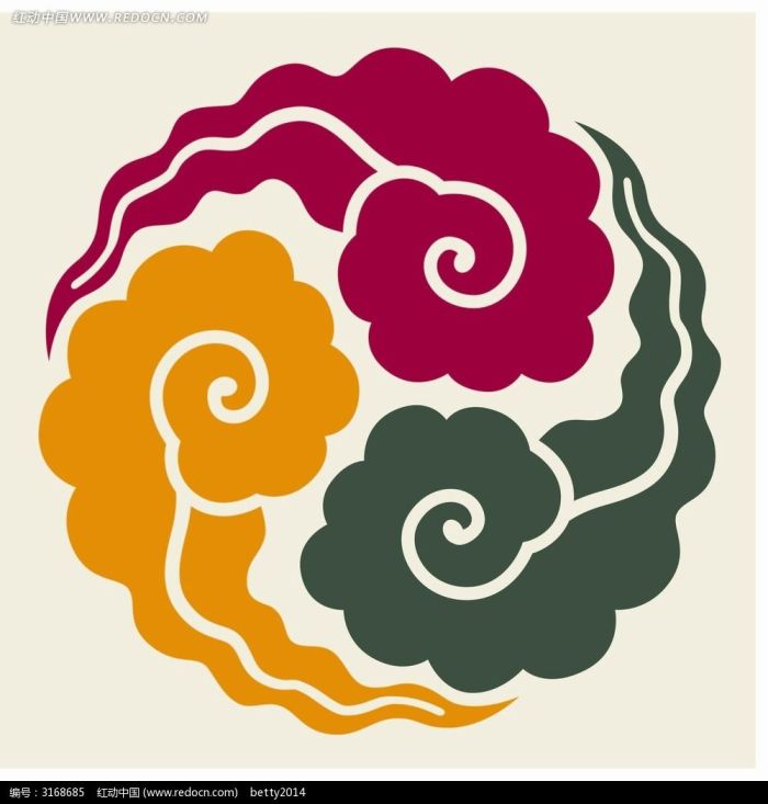 圆形云纹背景底纹