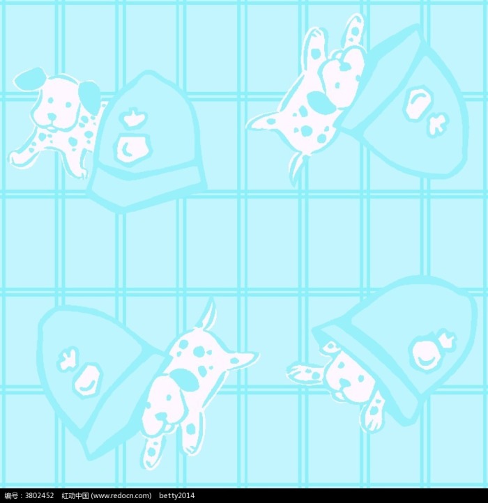 蓝色卡通斑点狗背景