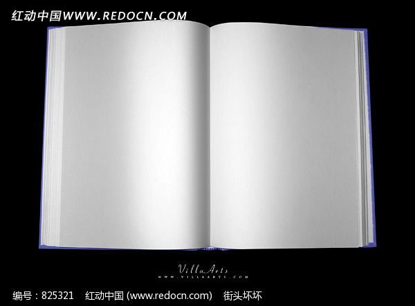 一本打开的空白书页图片素材